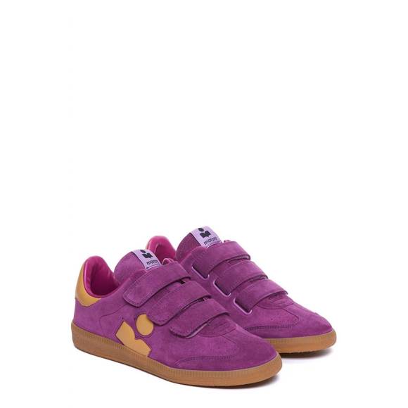 NEW ISABEL MARANT unisex beth low-top sneakers in faded purple/mustard - Picture 1 of 5